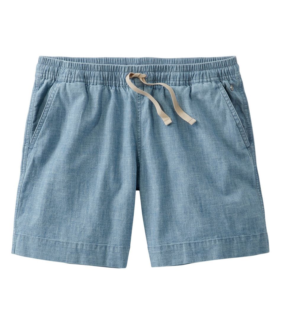 Women's Lakewashed Dock Shorts, Mid-Rise Chambray L.L.Bean Classic