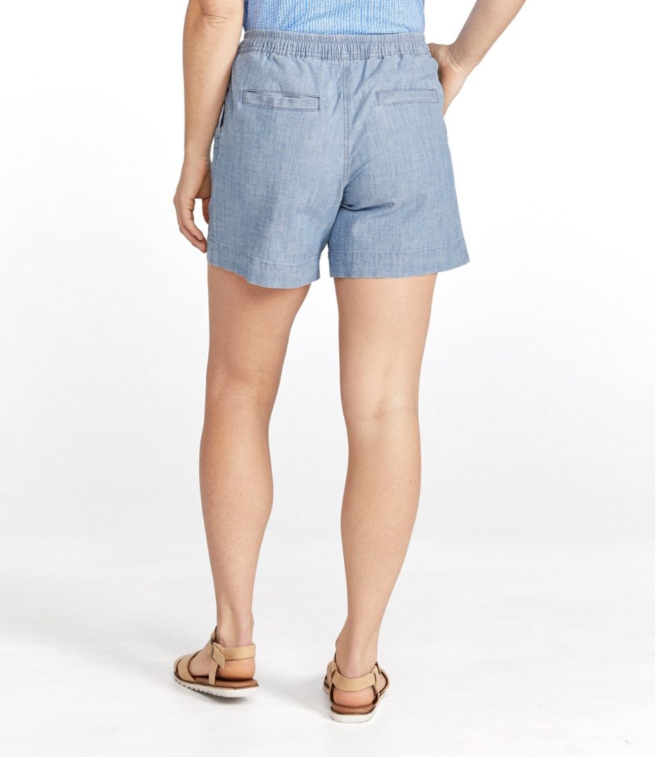 Women's Lakewashed Dock Shorts, Mid-Rise Chambray L.L.Bean Classic
