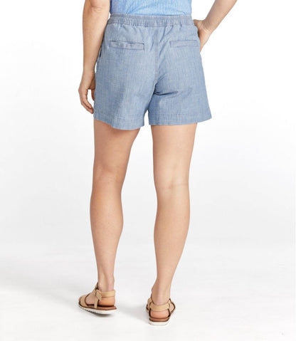 Women's Lakewashed Dock Shorts, Mid-Rise Chambray L.L.Bean Classic