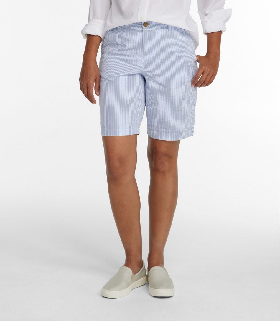 Women's Comfort Stretch Shorts, Seersucker Bermudas 9" L.L.Bean Everyday