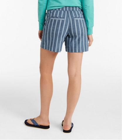 Women's Lakewashed Dock Shorts, Mid-Rise Stripe L.L.Bean Best Seller