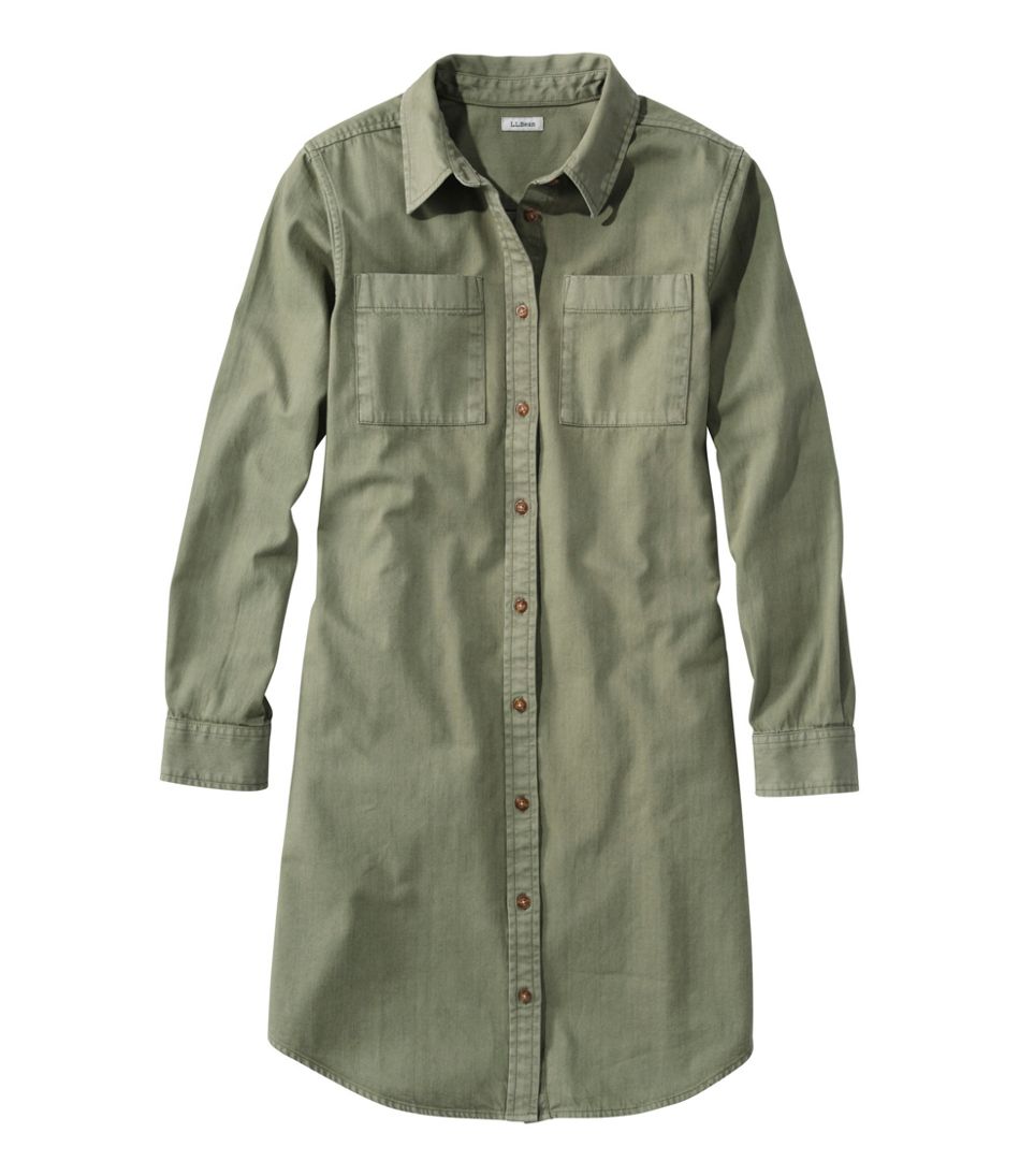 Women's L.L. Bean Heritage Washed Denim Shirt Dress, Garment-Dye L.L.Bean Classic