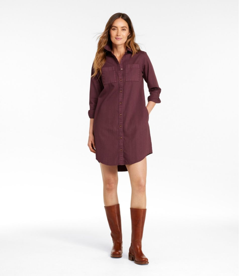 Women's L.L. Bean Heritage Washed Denim Shirt Dress, Garment-Dye L.L.Bean Classic