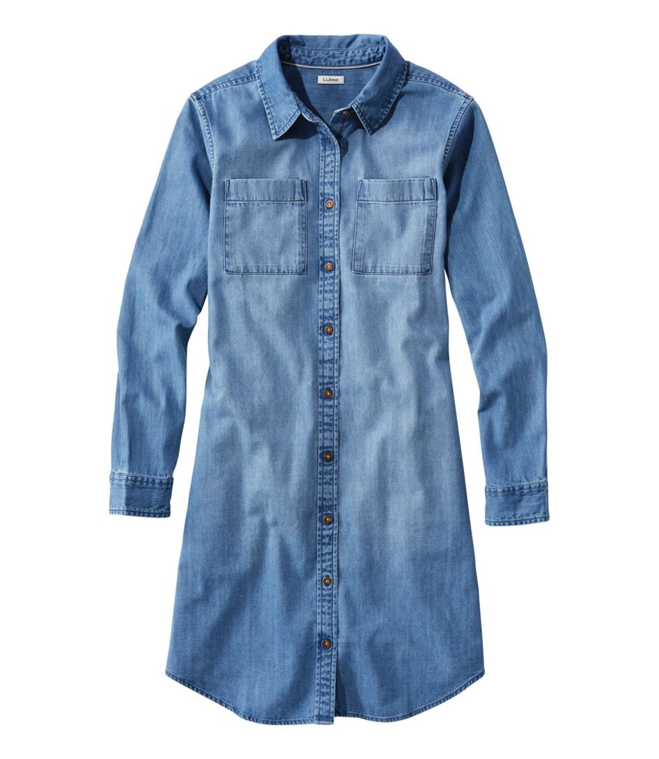 Women's L.L. Bean Heritage Washed Denim Shirt Dress L.L.Bean Essential