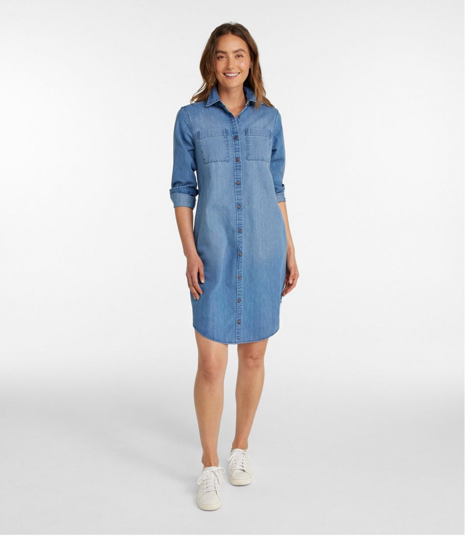 Women's L.L. Bean Heritage Washed Denim Shirt Dress L.L.Bean Essential