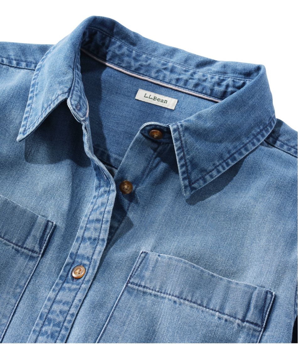 Women's L.L. Bean Heritage Washed Denim Shirt Dress L.L.Bean Essential