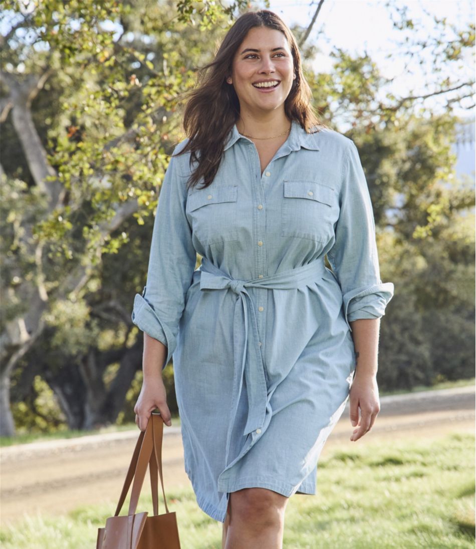 Women's Signature Camp Shirt Dress, Button-Front L.L.Bean Everyday