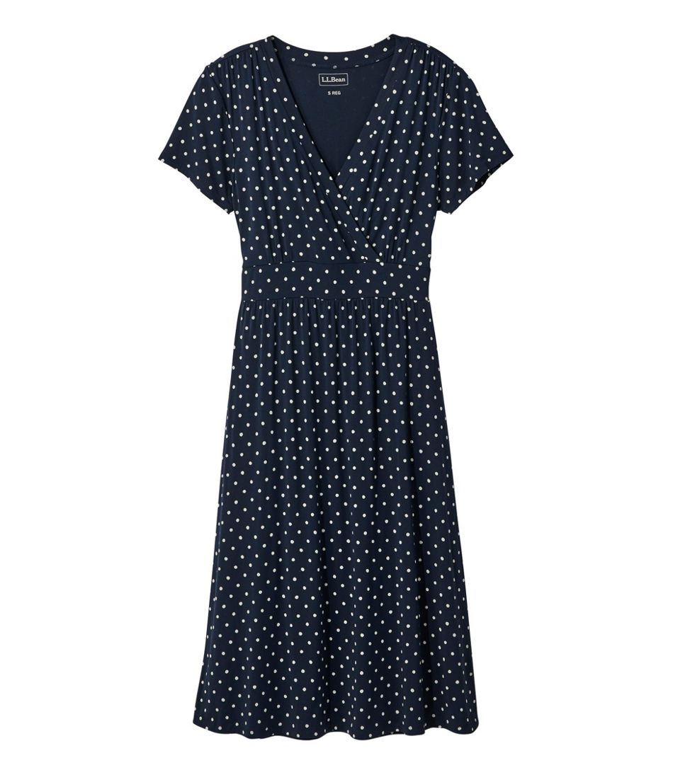 Women's Summer Knit Dress, Short-Sleeve Print L.L.Bean New