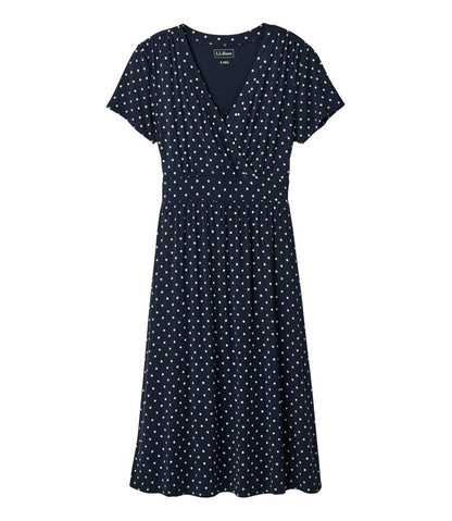 Women's Summer Knit Dress, Short-Sleeve Print L.L.Bean New