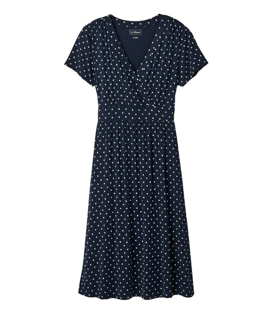 Women's Summer Knit Dress, Short-Sleeve Print L.L.Bean New