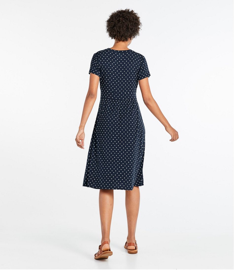 Women's Summer Knit Dress, Short-Sleeve Print L.L.Bean New
