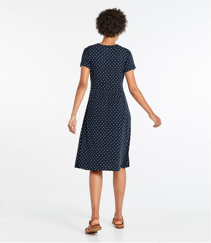 Women's Summer Knit Dress, Short-Sleeve Print L.L.Bean New