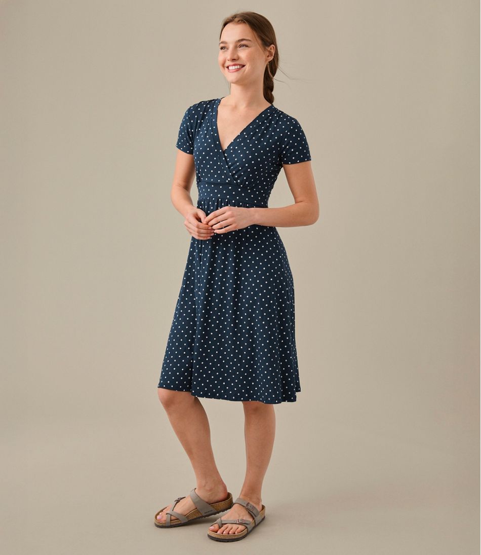 Women's Summer Knit Dress, Short-Sleeve Print L.L.Bean New