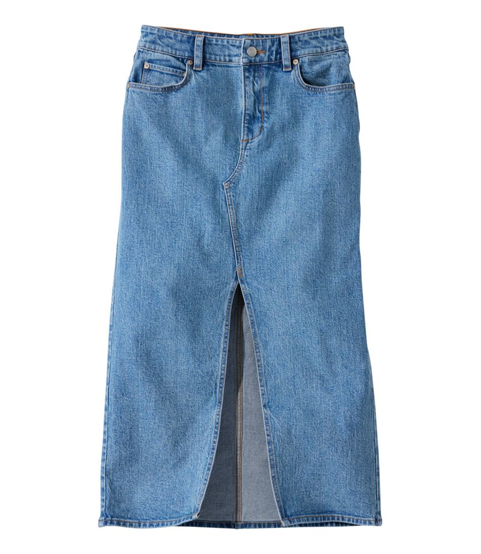 Women's Signature Heritage Denim Midi Skirt L.L.Bean Top Pick