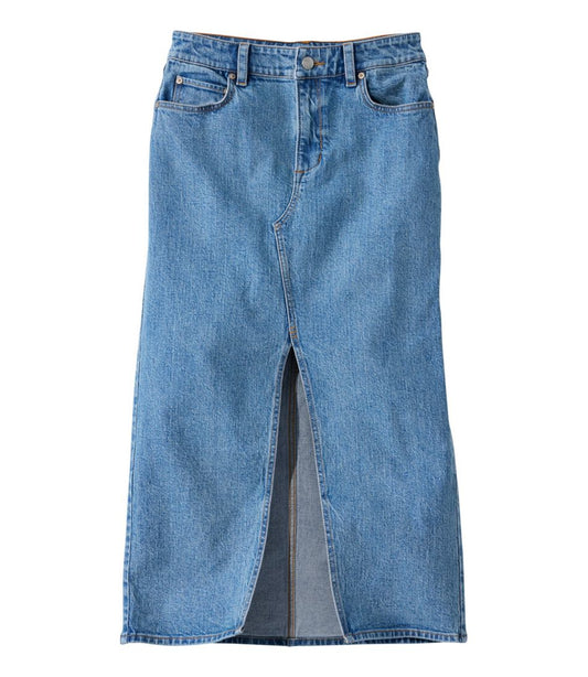 Women's Signature Heritage Denim Midi Skirt L.L.Bean Top Pick