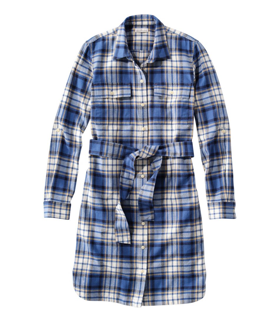 Women's Signature Camp Flannel Shirt Dress, Button-Front L.L.Bean Recommended