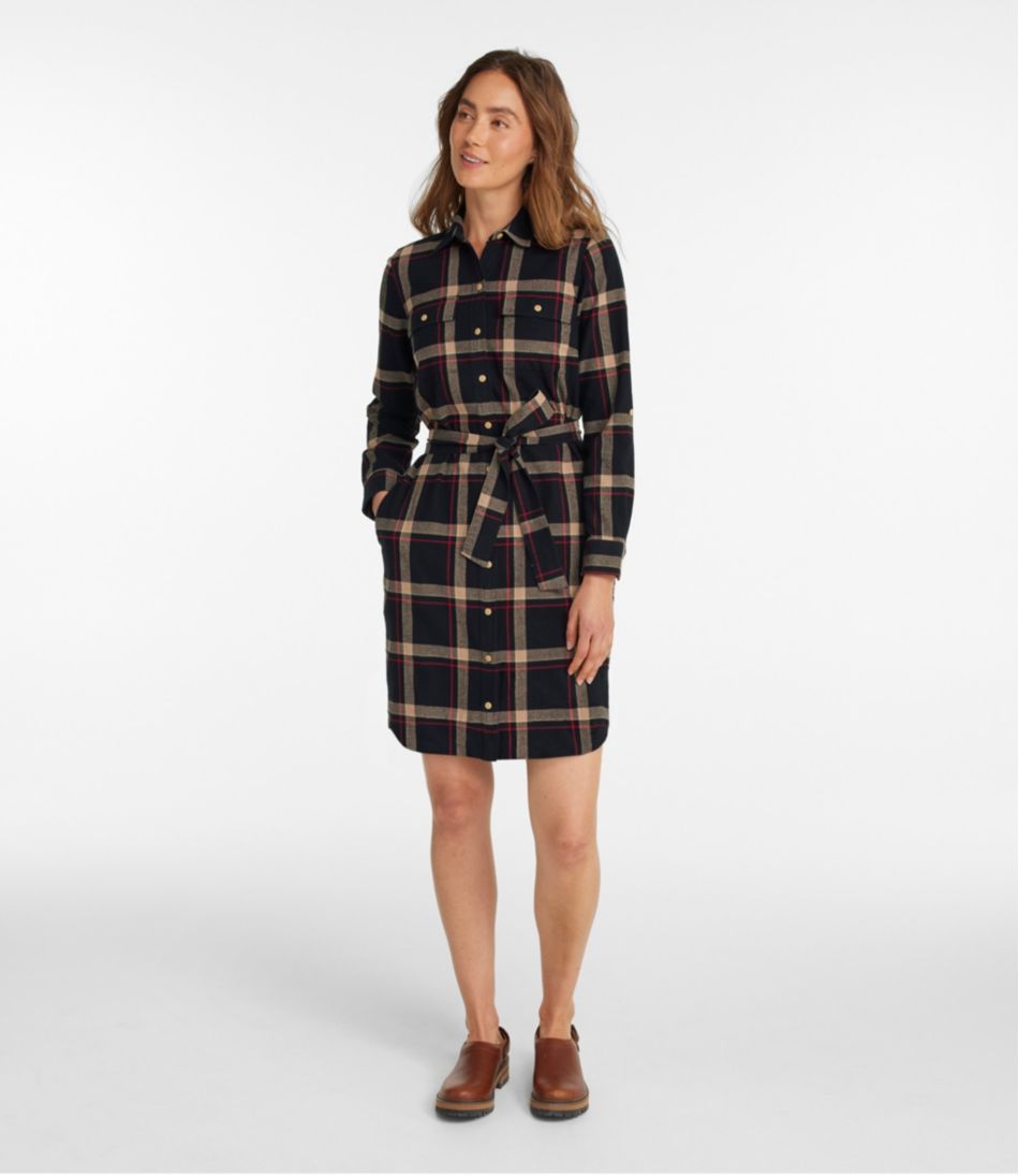Women's Signature Camp Flannel Shirt Dress, Button-Front L.L.Bean Recommended
