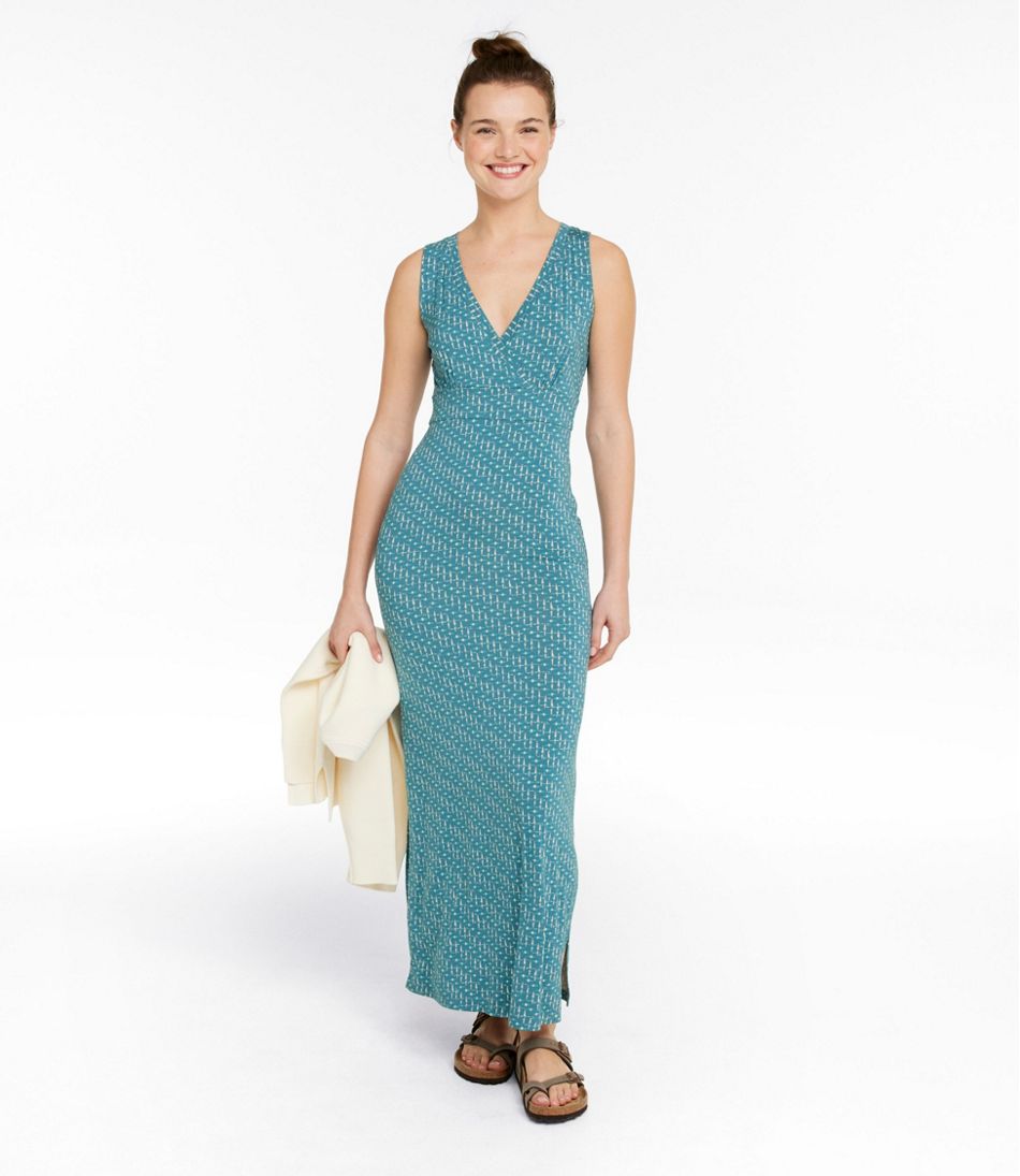 Women's Summer Knit Maxi Dress, Print L.L.Bean New