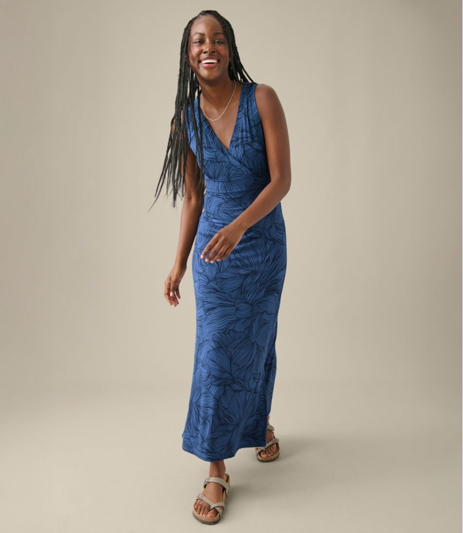 Women's Summer Knit Maxi Dress, Print L.L.Bean New