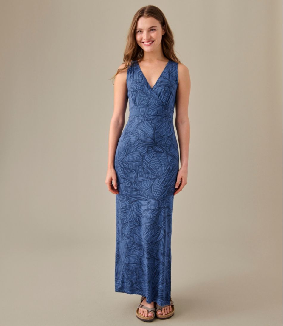 Women's Summer Knit Maxi Dress, Print L.L.Bean New