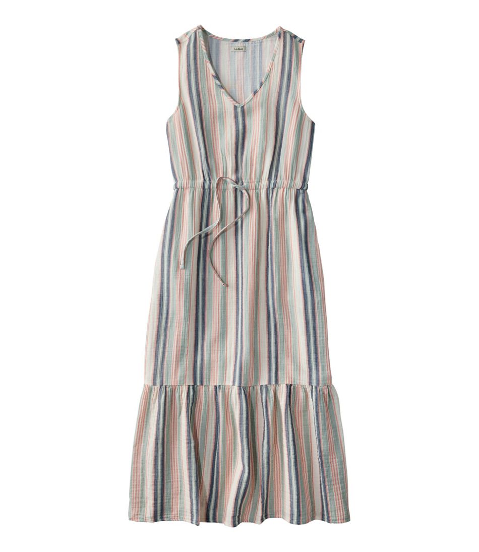 Women's Cloud Gauze Midi Dress, Stripe L.L.Bean Popular