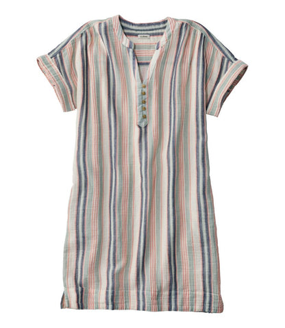 Women's Cloud Gauze Short-Sleeve Shift Dress, Stripe L.L.Bean Best Seller