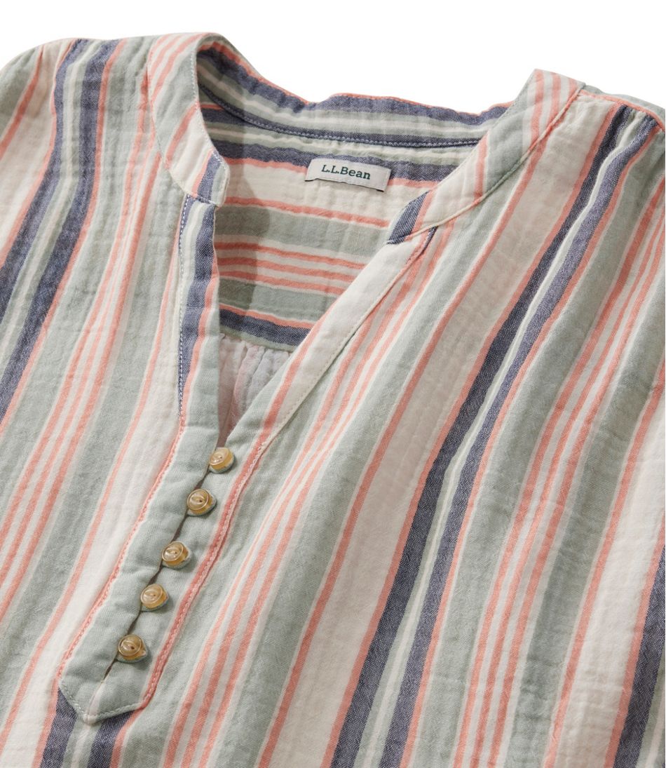 Women's Cloud Gauze Short-Sleeve Shift Dress, Stripe L.L.Bean Best Seller