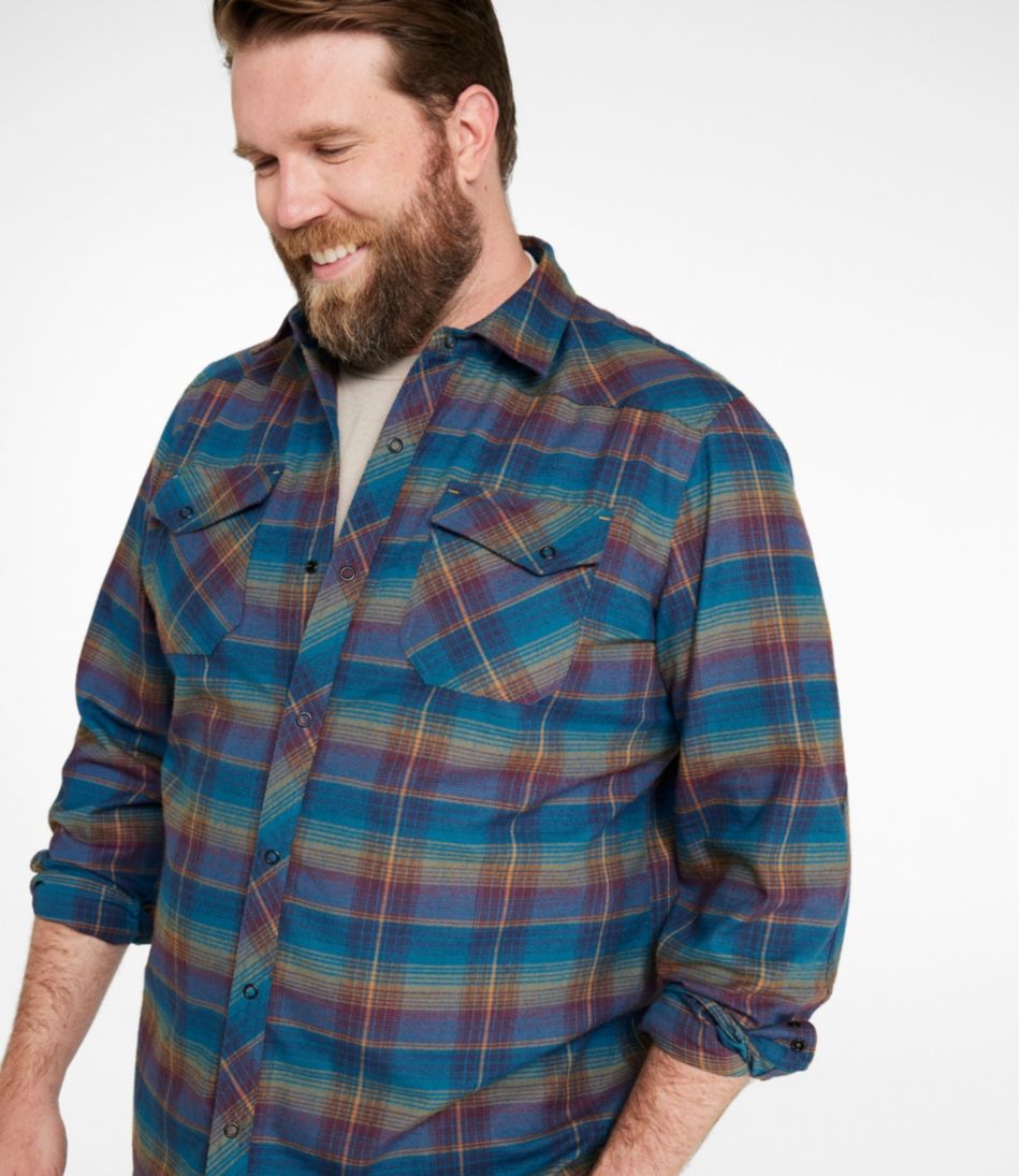 Men's Katahdin Performance Flannel Shirt, Slightly Fitted L.L.Bean New