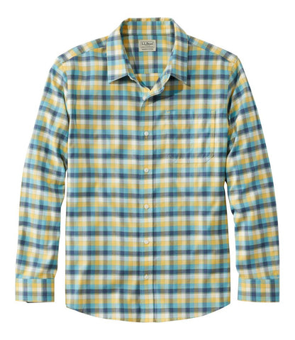 Men's Wrinkle-Free Ultrasoft Brushed Cotton Shirt, Long-Sleeve, Slightly Fitted Untucked Fit L.L.Bean Essential