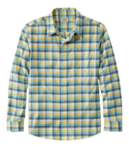 Men's Wrinkle-Free Ultrasoft Brushed Cotton Shirt, Long-Sleeve, Slightly Fitted Untucked Fit L.L.Bean Essential