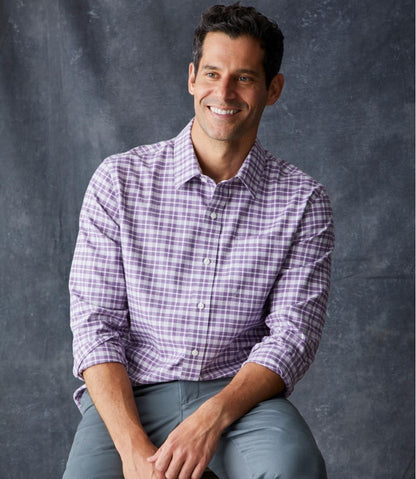 Men's Wrinkle-Free Ultrasoft Brushed Cotton Shirt, Long-Sleeve, Slightly Fitted Untucked Fit L.L.Bean Essential
