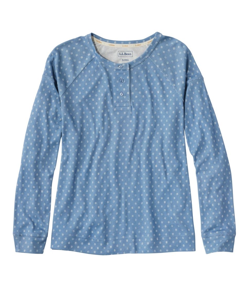 Women's Restorative Sleepwear, Long-Sleeve Henley Print L.L.Bean Everyday