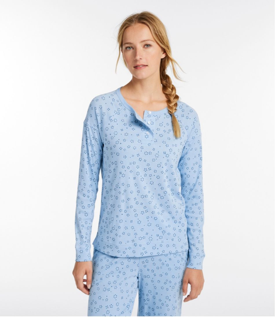 Women's Restorative Sleepwear, Long-Sleeve Henley Print L.L.Bean Everyday