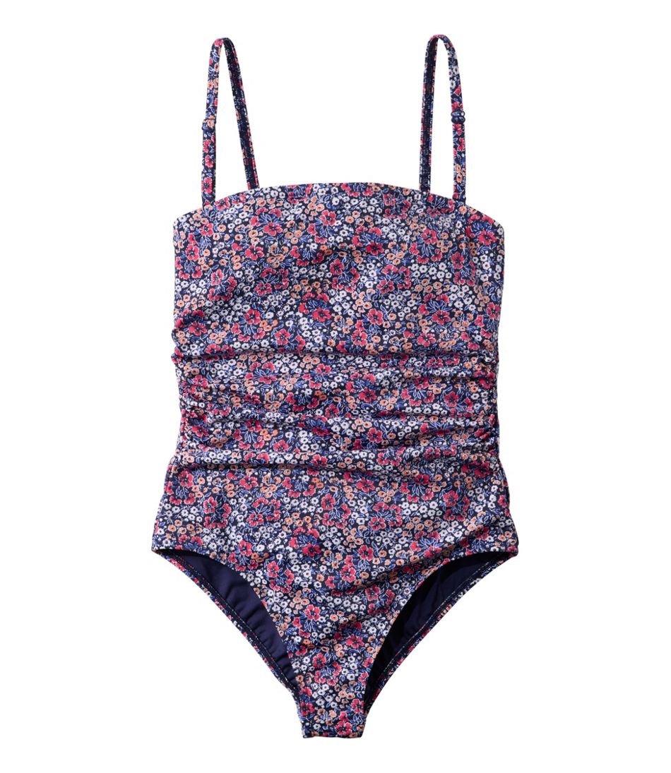Women's Coastal Essentials Swimwear, Bandeau Tanksuit Print L.L.Bean Recommended
