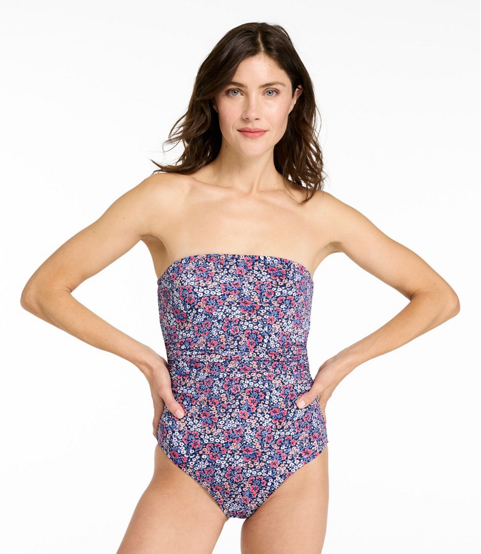 Women's Coastal Essentials Swimwear, Bandeau Tanksuit Print L.L.Bean Recommended