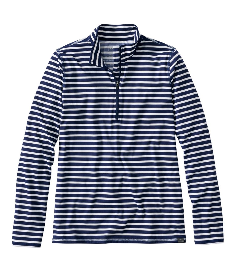 Women's SunSmart® UPF 50+ Sun Shirt, Quarter-Zip Stripe L.L.Bean Popular
