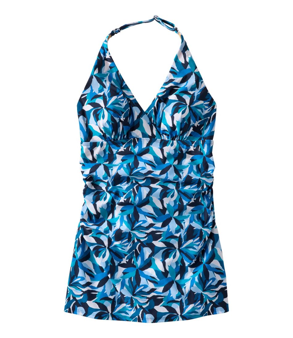 Women's Shaping Swimwear, Clasp Halter Dress Print L.L.Bean Trending