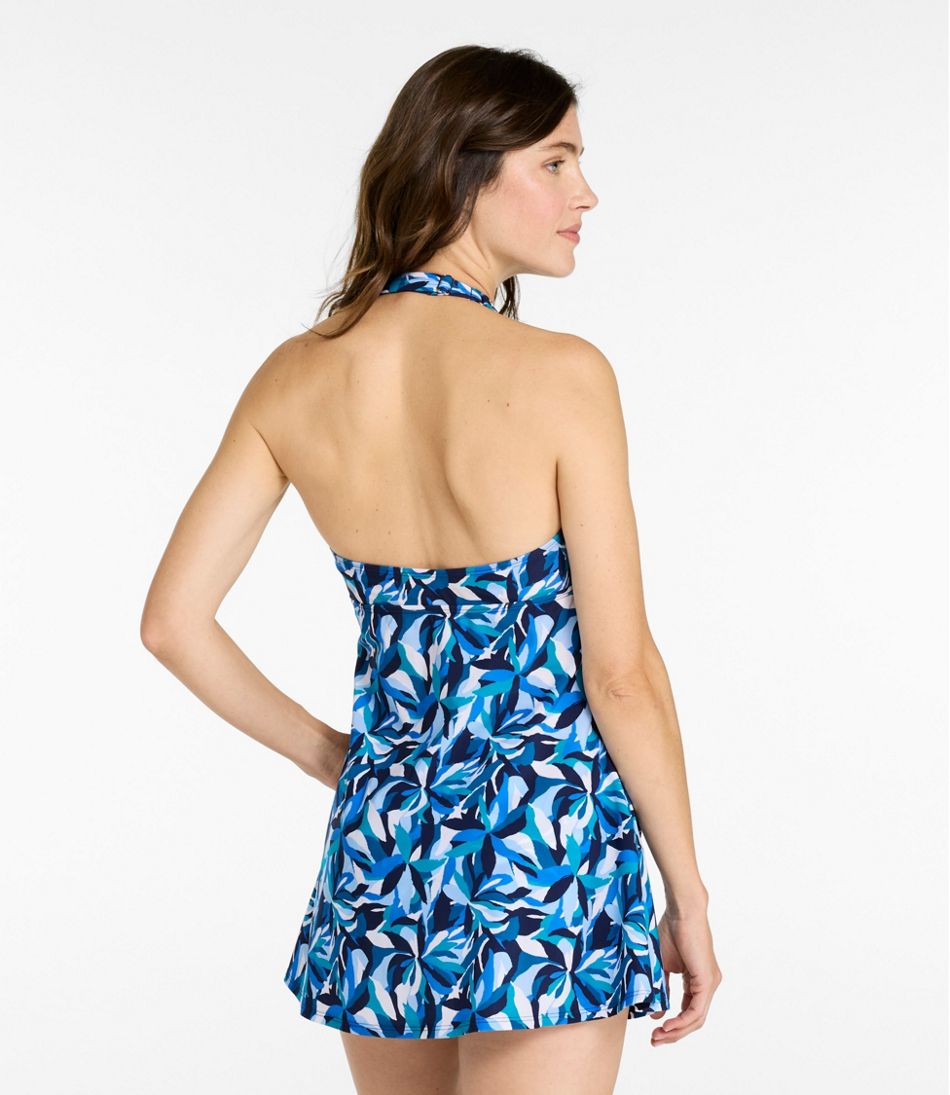 Women's Shaping Swimwear, Clasp Halter Dress Print L.L.Bean Trending