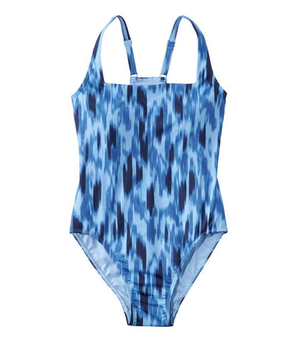 Women's New Currents Swimwear, Squareneck Tanksuit Print L.L.Bean New