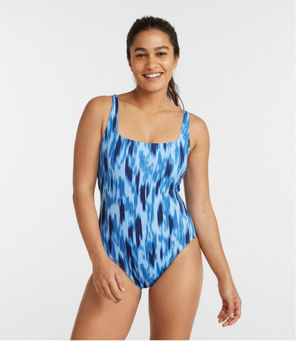 Women's New Currents Swimwear, Squareneck Tanksuit Print L.L.Bean New