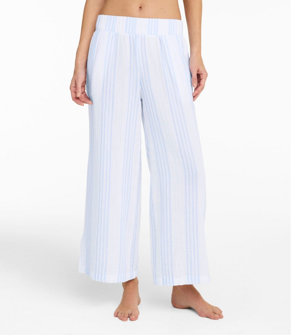 Women's Cloud Gauze Wide-Leg Pants, Stripe L.L.Bean Popular