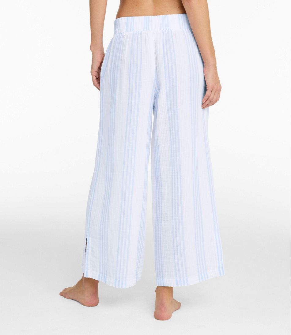 Women's Cloud Gauze Wide-Leg Pants, Stripe L.L.Bean Popular