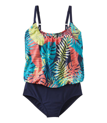 Women's Shaping Swimwear, Blouson Tanksuit Print L.L.Bean Value