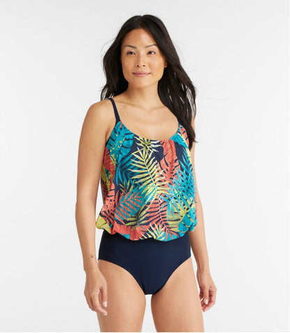 Women's Shaping Swimwear, Blouson Tanksuit Print L.L.Bean Value