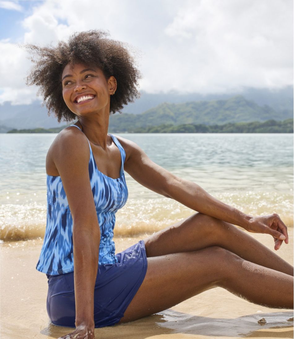 Women's New Currents Swimwear, Squareneck Tankini Top Print L.L.Bean Premium