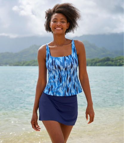 Women's New Currents Swimwear, Squareneck Tankini Top Print L.L.Bean Premium
