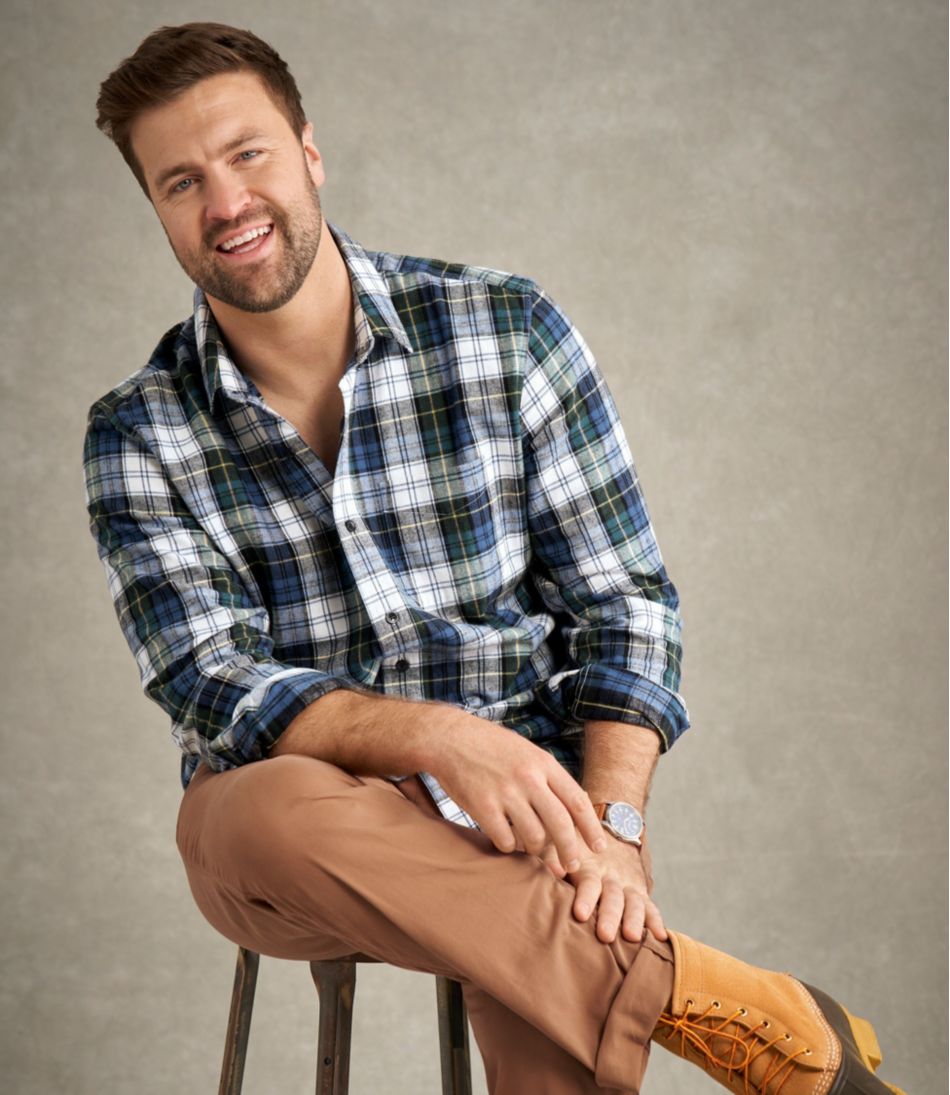 Men's Scotch Plaid Flannel Shirt, Slightly Fitted L.L.Bean Classic