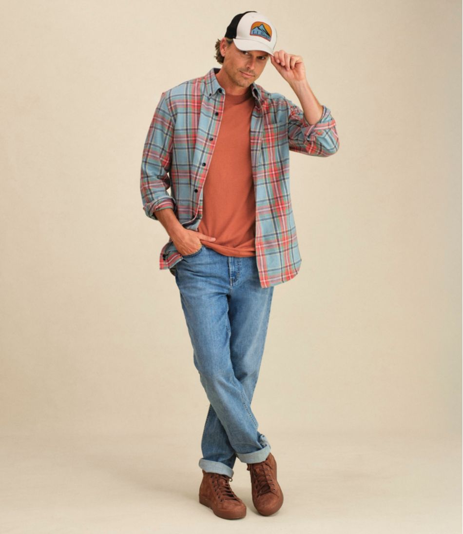 Men's Scotch Plaid Flannel Shirt, Slightly Fitted L.L.Bean Classic