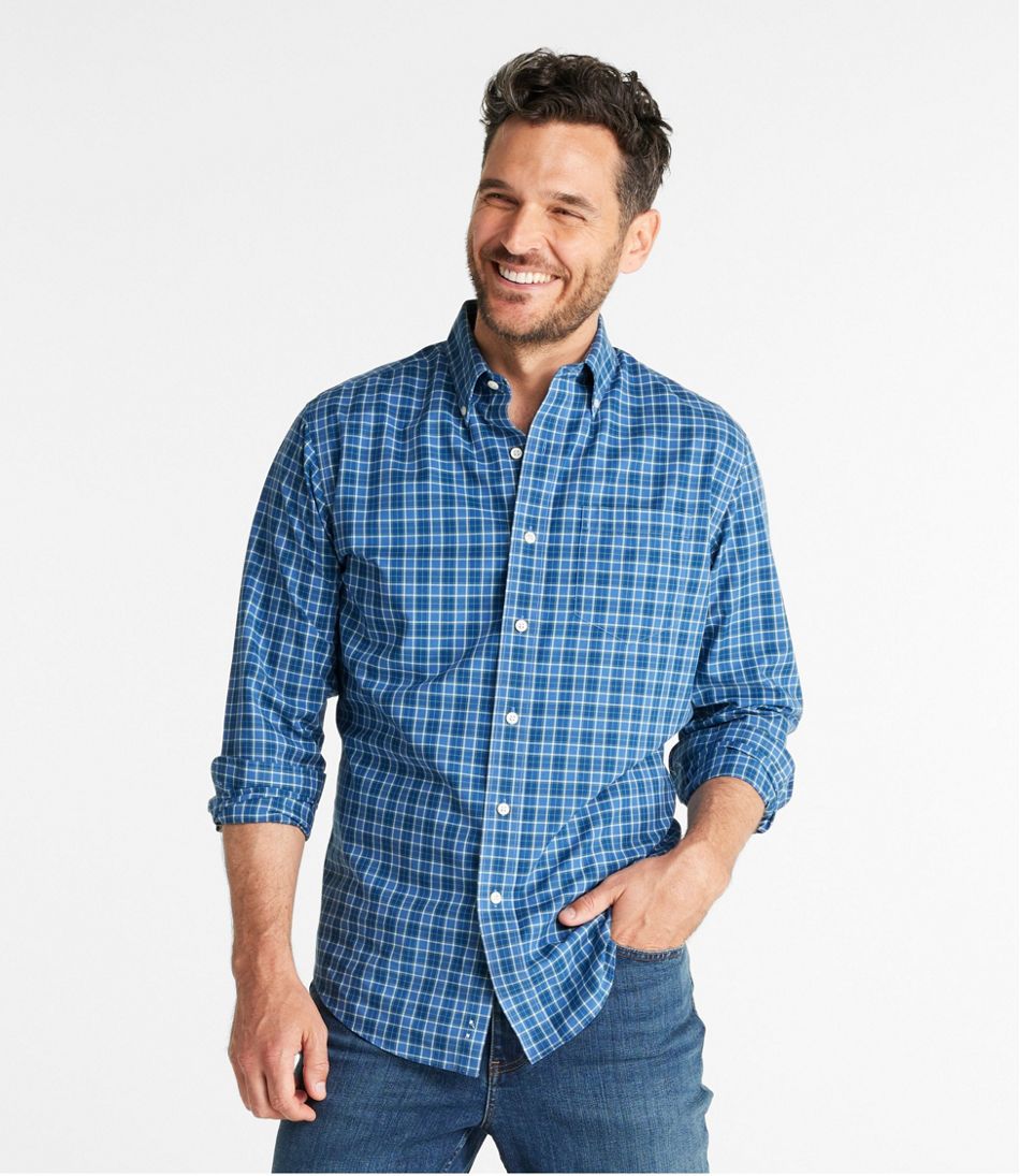 Men's Wrinkle-Free Kennebunk Sport Shirt, Slightly Fitted Check L.L.Bean Value