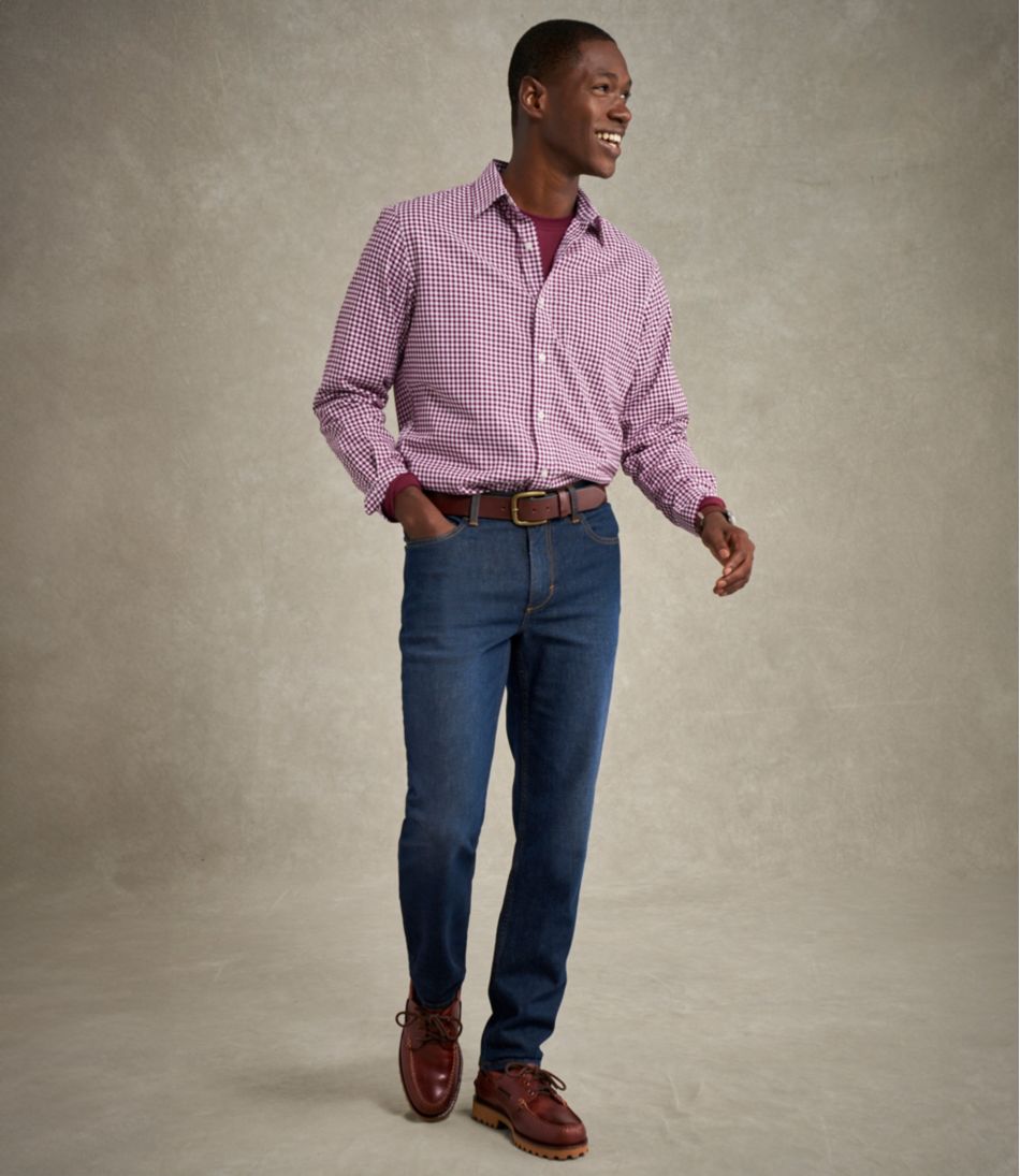 Men's Wrinkle-Free Kennebunk Sport Shirt, Slightly Fitted Check L.L.Bean Value